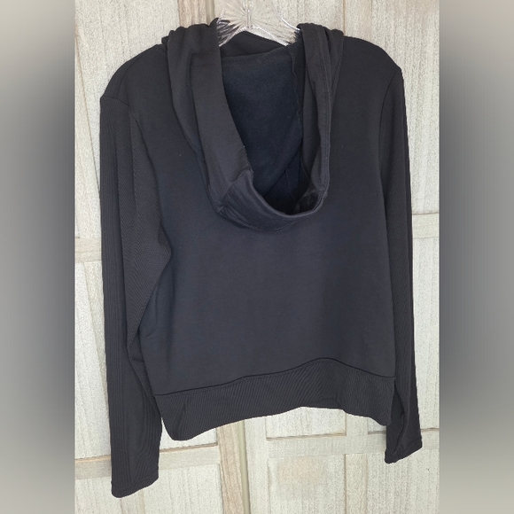 Athleta Women's Malabar Zip Up Hooded Jacket Navy Blue Size Large Pockets - Picture 2 of 11